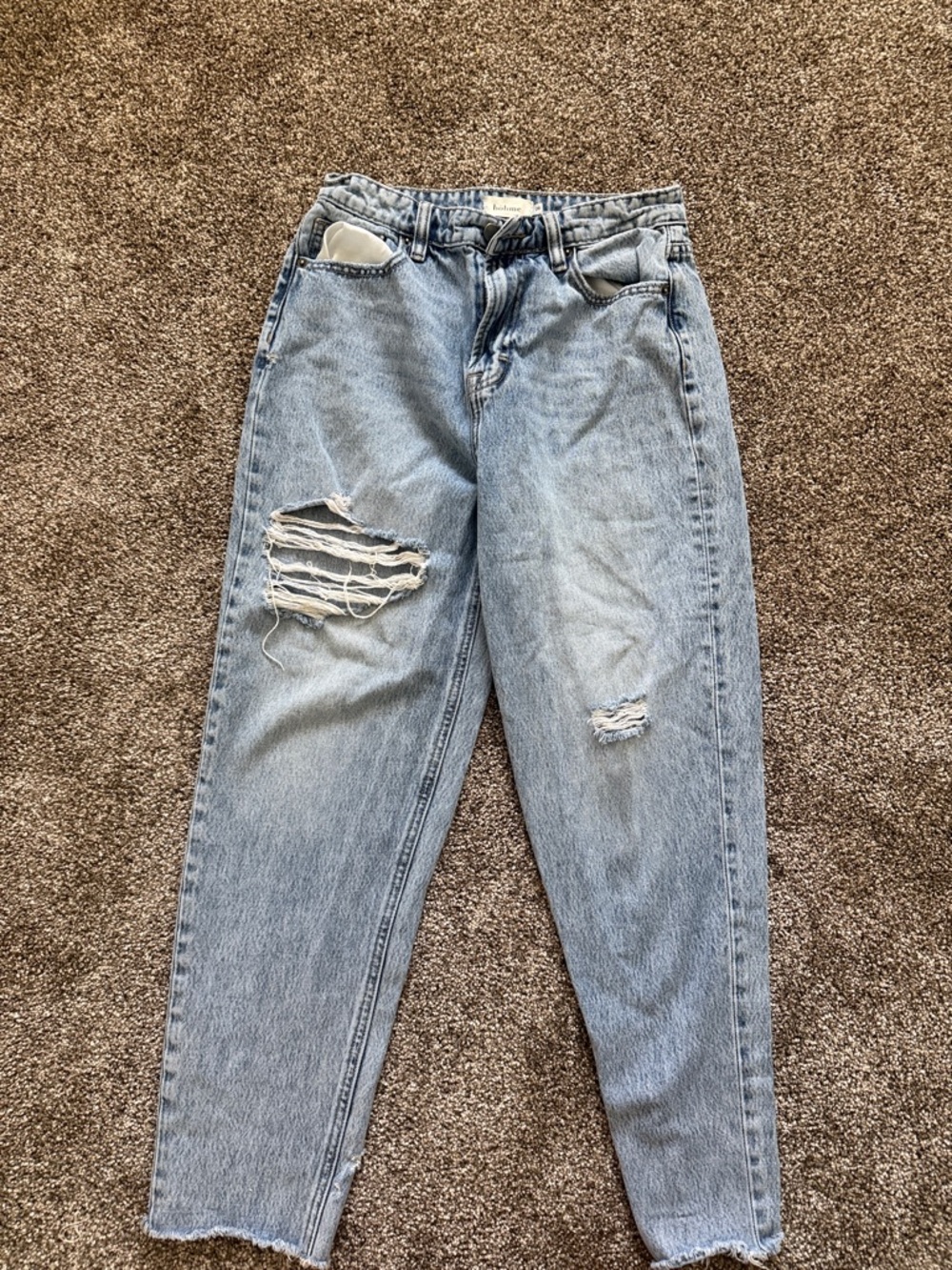 bohme Light Blue Distressed Boyfriend Jeans